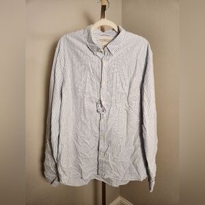 Denim & Supply NWT Men’s Worn Oxford Blue/white striped L/S button up shirt XXL